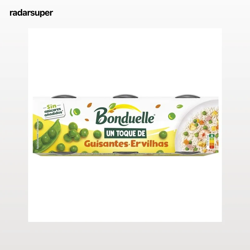 BONDUELLE Guisantes Un Toque de pack 3 uds. x 65 g