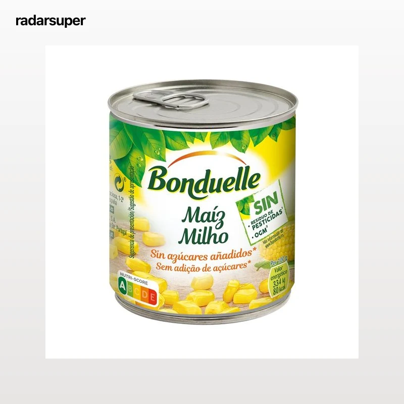 BONDUELLE Maíz dulce sin azúcares añadidos 140 g.