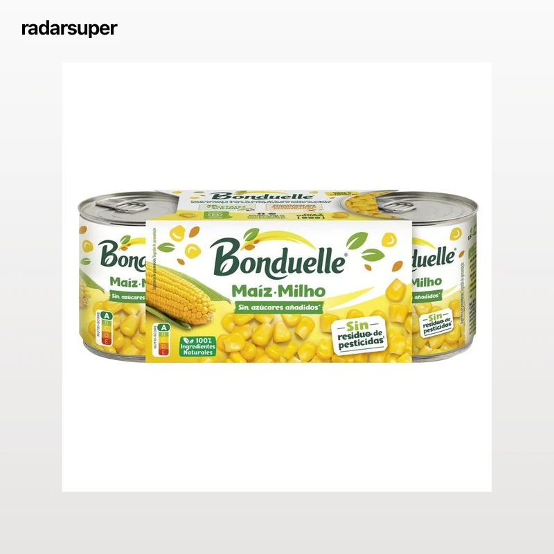 BONDUELLE Maíz dulce sin azúcares añadidos pack 3 uds X 140 g