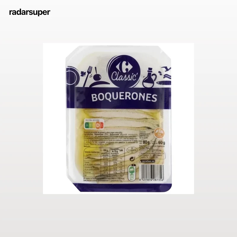 Boquerones Carrefour sin gluten 80 g.