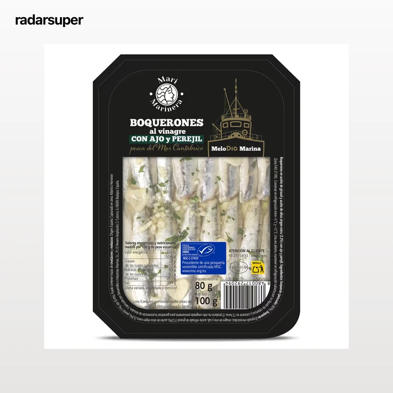 Boquerones en vinagre con ajo y perejil MSC Dia Mari Marinera 80 g