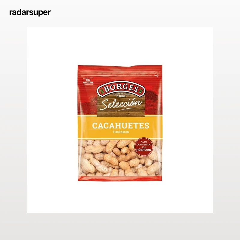 BORGES Cacahuetes con cáscara y tostados 350 g.