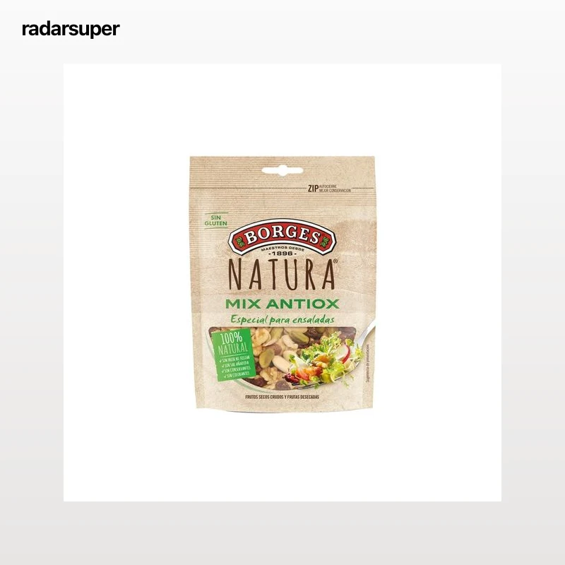 BORGES Cocktail de frutos secos crudos y desecados Mix Antiox 130 g.