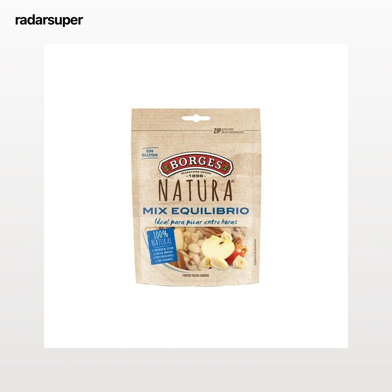 BORGES Cocktail de frutos secos crudos, ideales para picar entre horas 130 g.