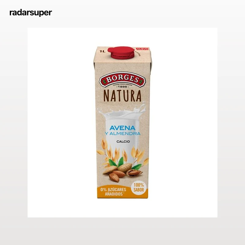 BORGES Natura Bebida vegetal de avena y almendra, sin azúcares añadidos 1 l.