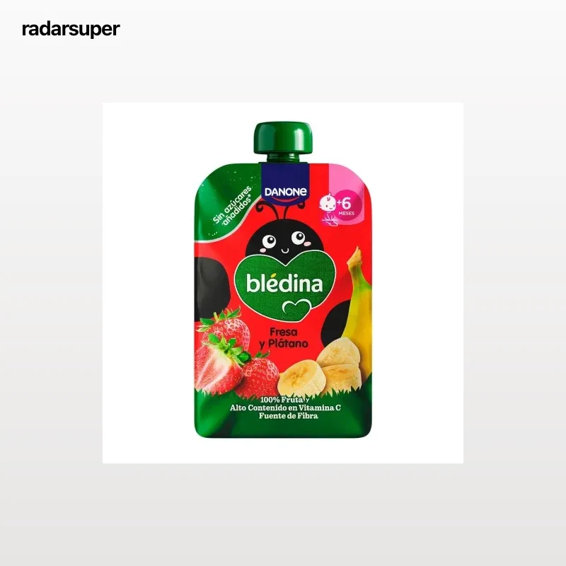 Bosita de fresa y plátano desde 6 meses Danone Blédina sin gluten y sin azúcar añadido 100 g.