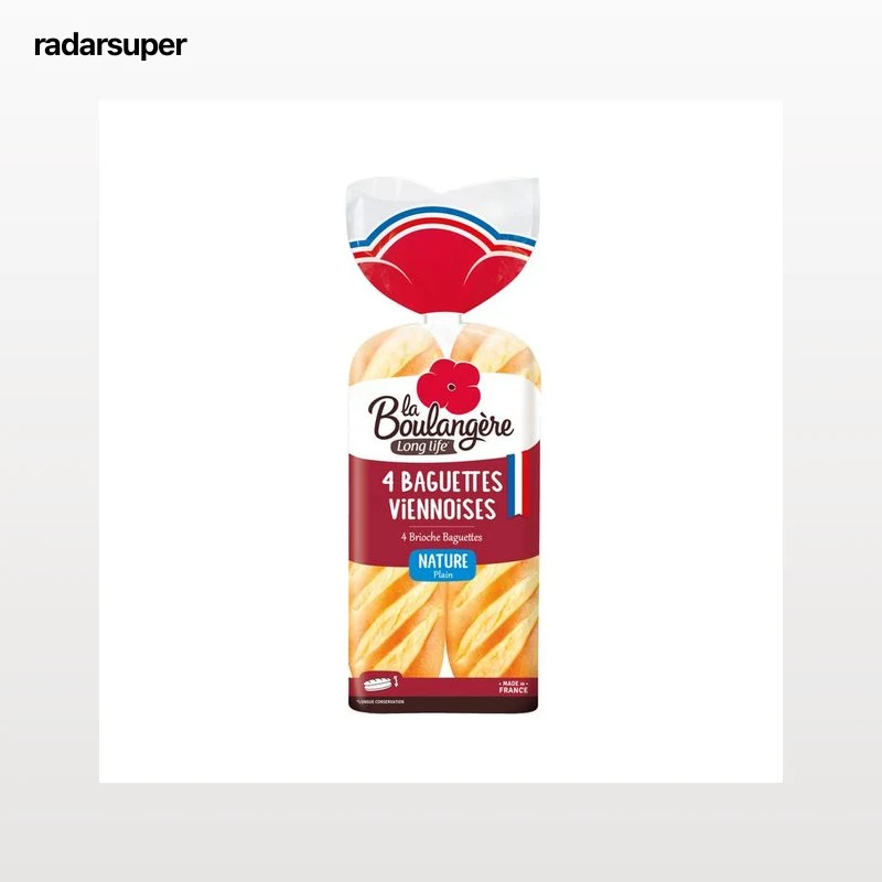 LA BOULANGÈRE Pan baguetes vienesas cortadas pack de 4 uds. 340 g.