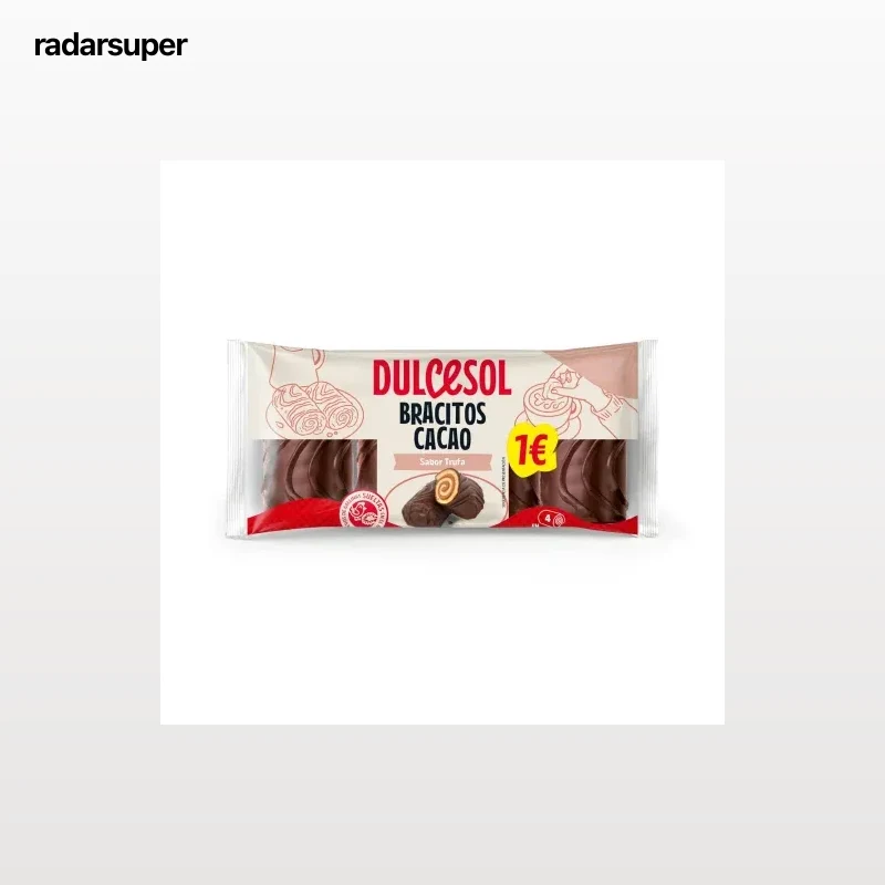 Bracitos cacao relleno de trufa Dulcesol 4 ud.