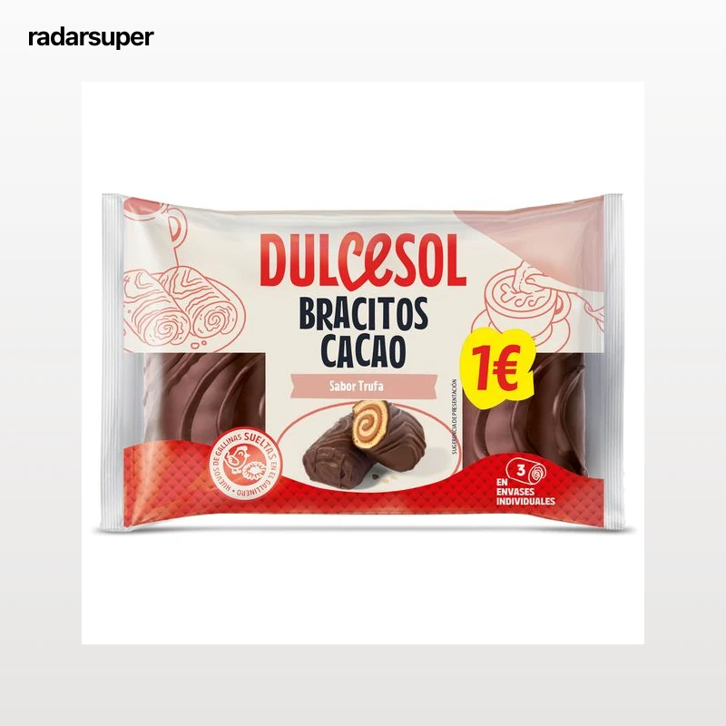 Bracitos de cacao rellenos de trufa Dulcesol 105 g