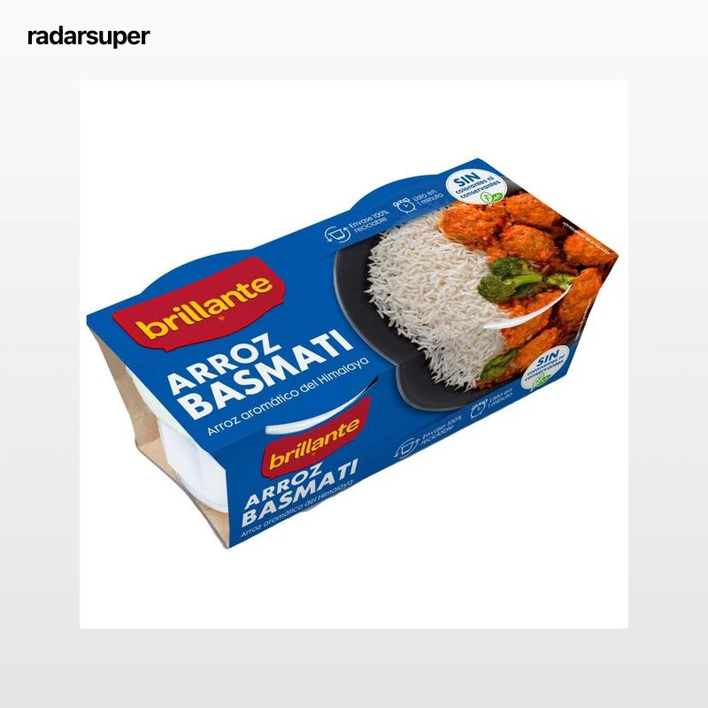 BRILLANTE Arroz basmati en tarrina paquete de 2 uds x 125 g.