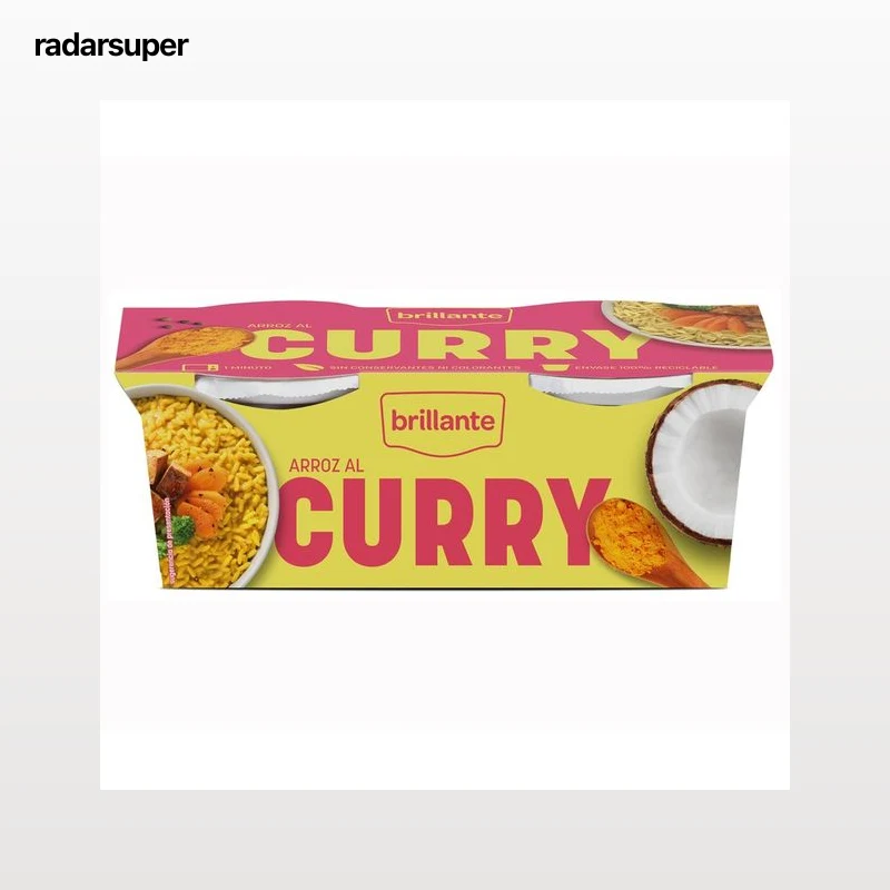 BRILLANTE Arroz al curry verde en tarrina 2 X 125 gr.