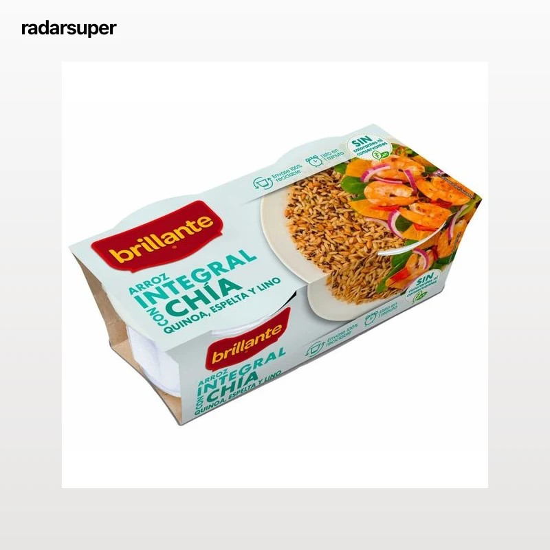 BRILLANTE Arroz integral con chia en tarrina 2 x 125 gr