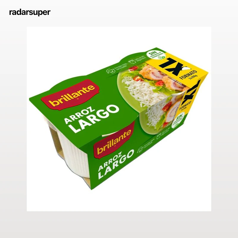 BRILLANTE Arroz largo en tarrina paquete 2 uds x 200 g.
