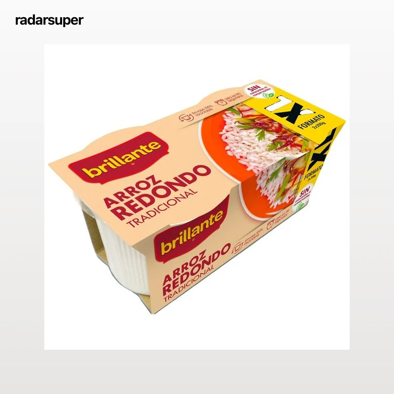 BRILLANTE Arroz redondo en tarrina paquete de 2 uds x 200 g.