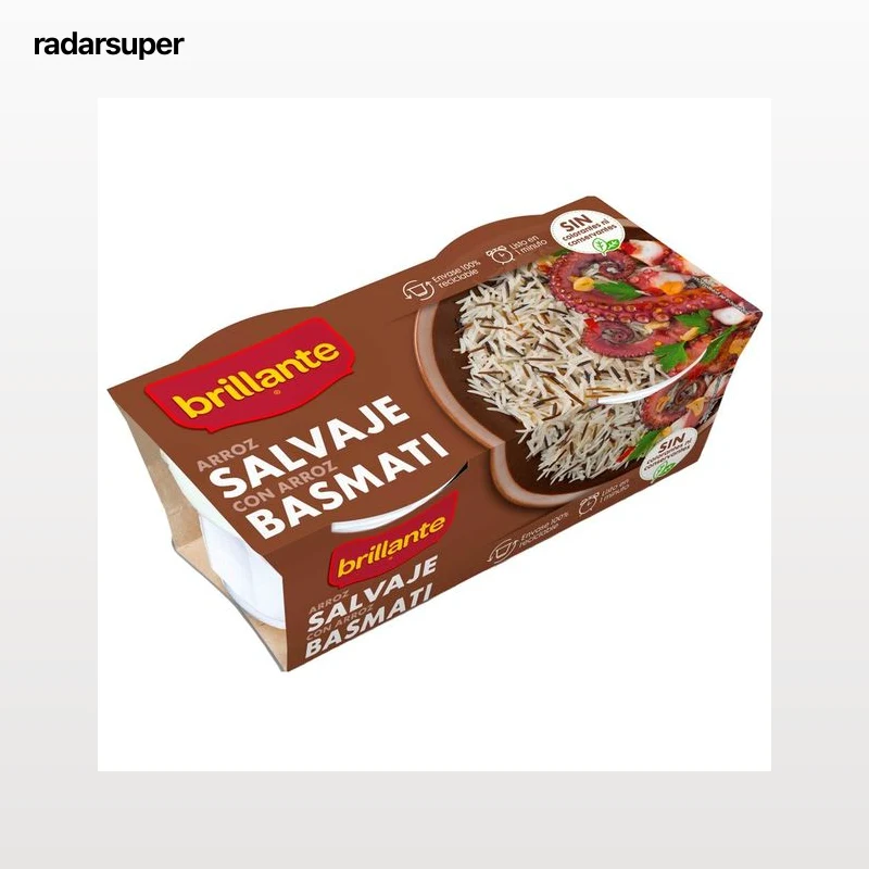 BRILLANTE Arroz salvaje con arroz basmati en tarrina 2 X 125 gr.