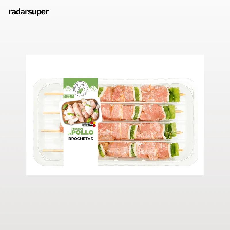 Brochetas de pollo marinadas con láminas de pimiento natural Naturavia 320g