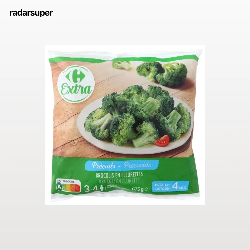 Brócoli en floretes precocido ultracongeladas Extra Carrefour 675 g.
