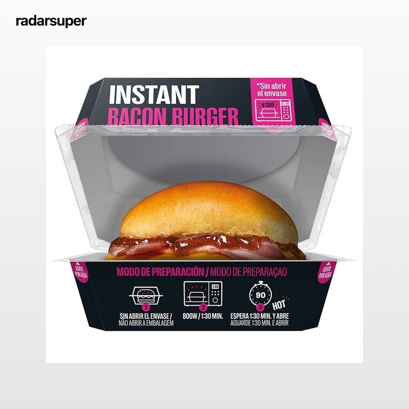 BROOKLYN TOWN Instant Bacon burger con un 92% carne de vacuno 210 g.