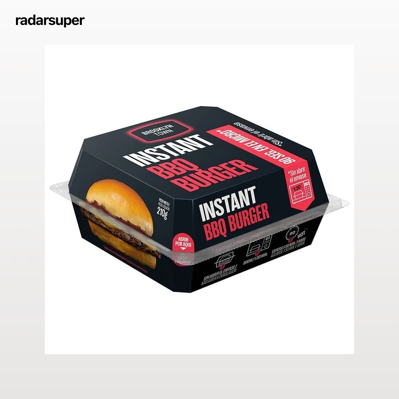 BROOKLYN TOWN Instant Hamburguesa barbacoa con un 92% carne de vacuno 210 g.