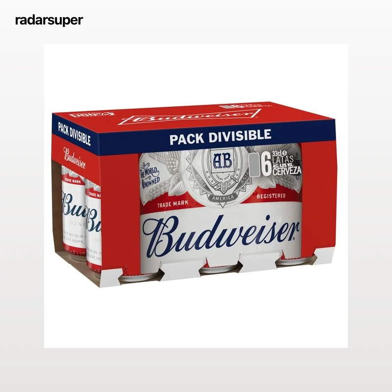 BUDWEISER Cerveza americana lata pack 6 uds. x 33 cl.