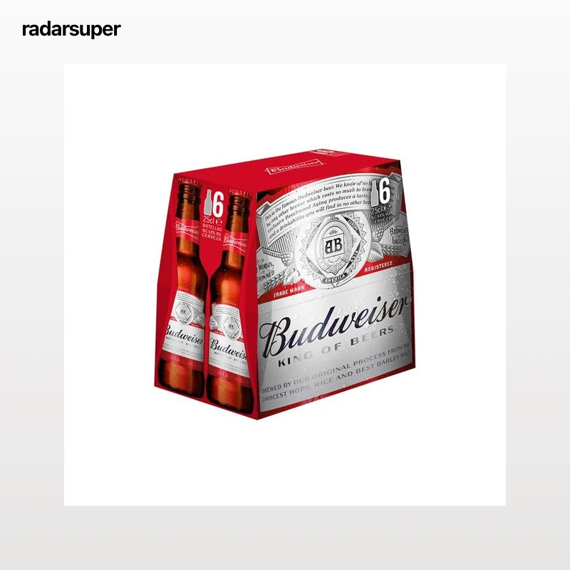 BUDWEISER Cervezas pack de 6 botellines de 25 cl.