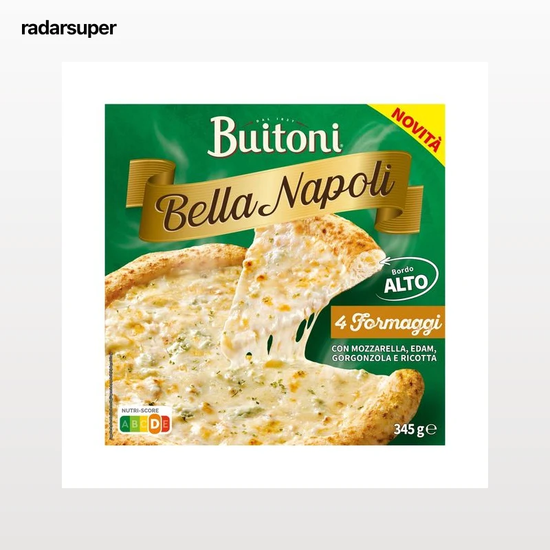 BUITONI Bella napoli Pizza 4 quesos con masa gruesa 345 g.
