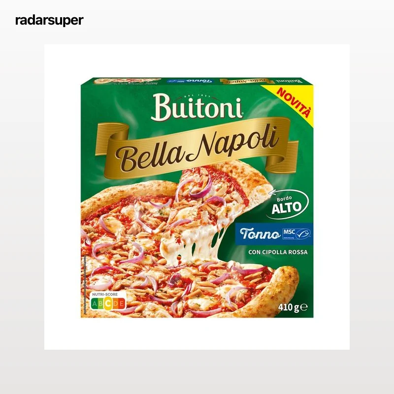BUITONI Bella napoli Pizza de atún y cebolla roja con masa guesa 410 g.