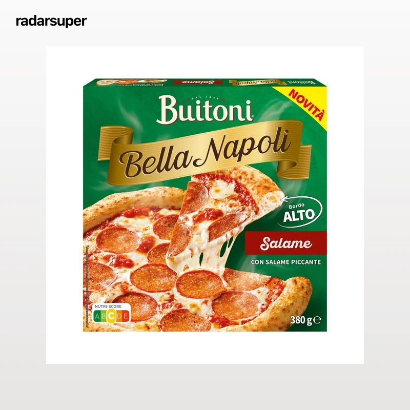 BUITONI Bella napoli Pizza de salami con salsa de salami picante y masa gruesa 380 g.