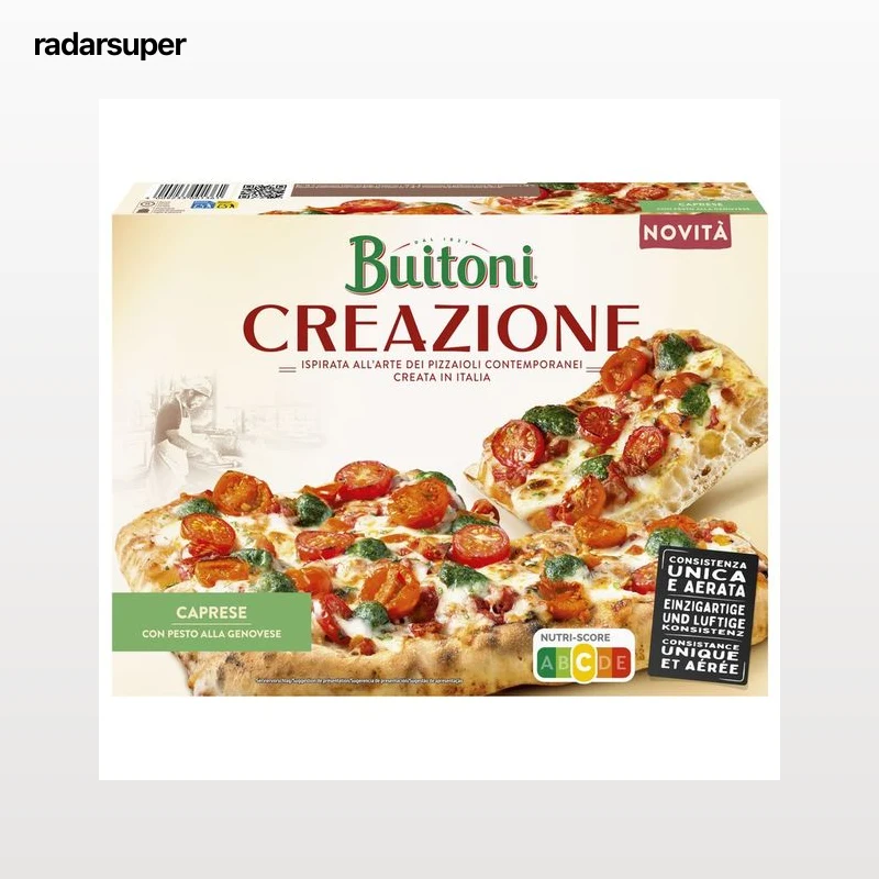 BUITONI Creazione Pizza congelada con tomates cherry, semisecos, salsa pesto y queso 435 g.