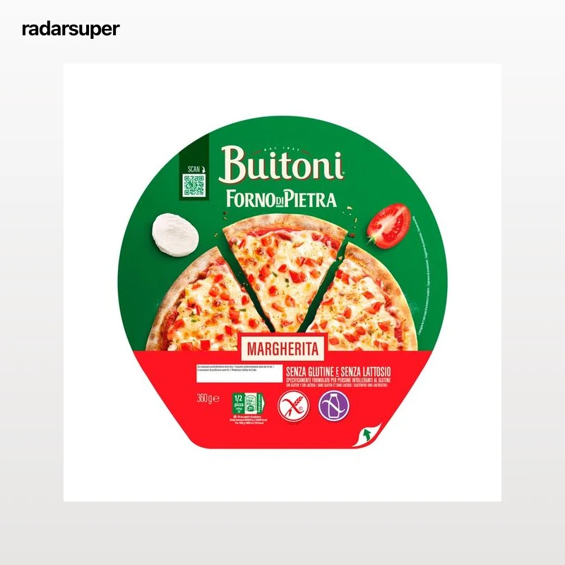 BUITONI Forno di pietra pizza margarita congelada, sin gluten ni lactosa 360 g.