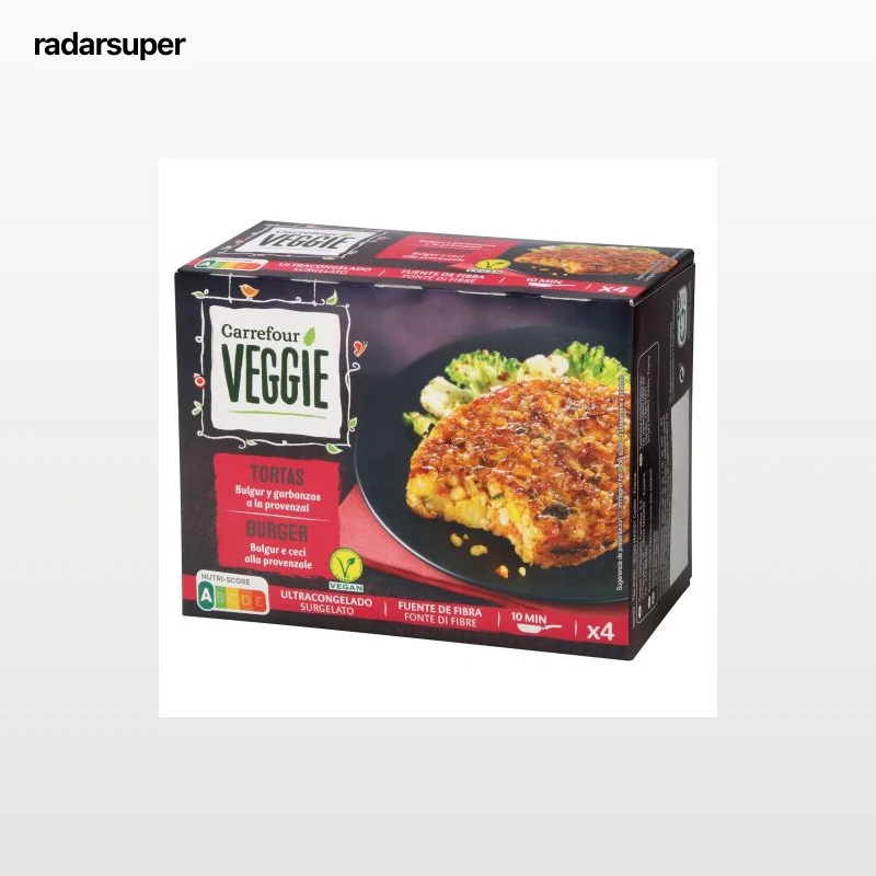 Burger bulgur y garbanzos a la provenzal Carrefour Veggie 400 g.