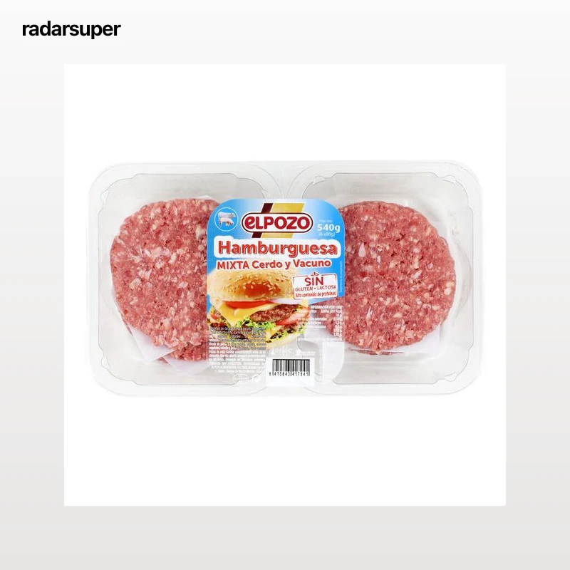 Burger meat mixta cerdo y vacuno ElPozo 540g pack 6 uds
