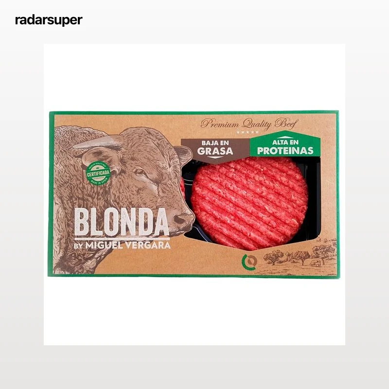 Burger meat de ternera de la variedad Blonda MIGUEL VERGARA 2 x 160 g.