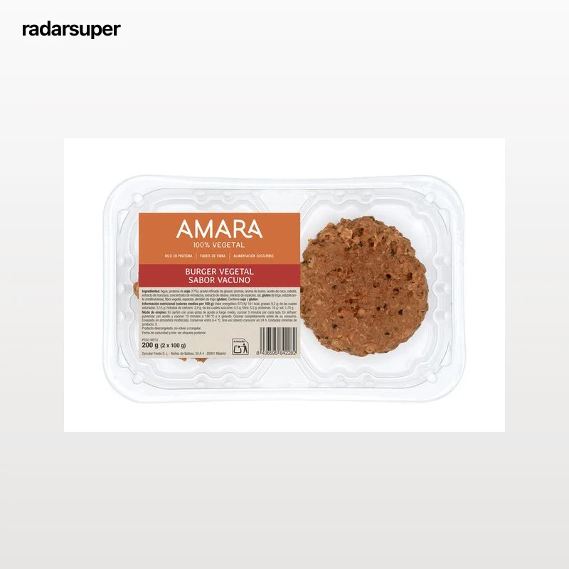Burger vegetal con sabor vacuno Amara 2 unidades 100g