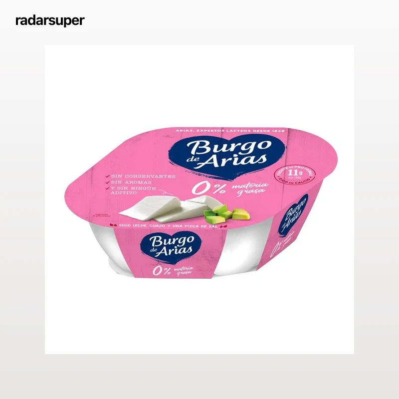 BURGO DE ARIAS Queso fresco desnatado 0% materia grasa BURGO DE ARIAS 4x72g.