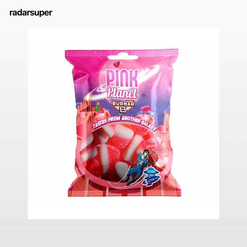 BURMAR Caramelos de goma, besos de fresa 100 g.