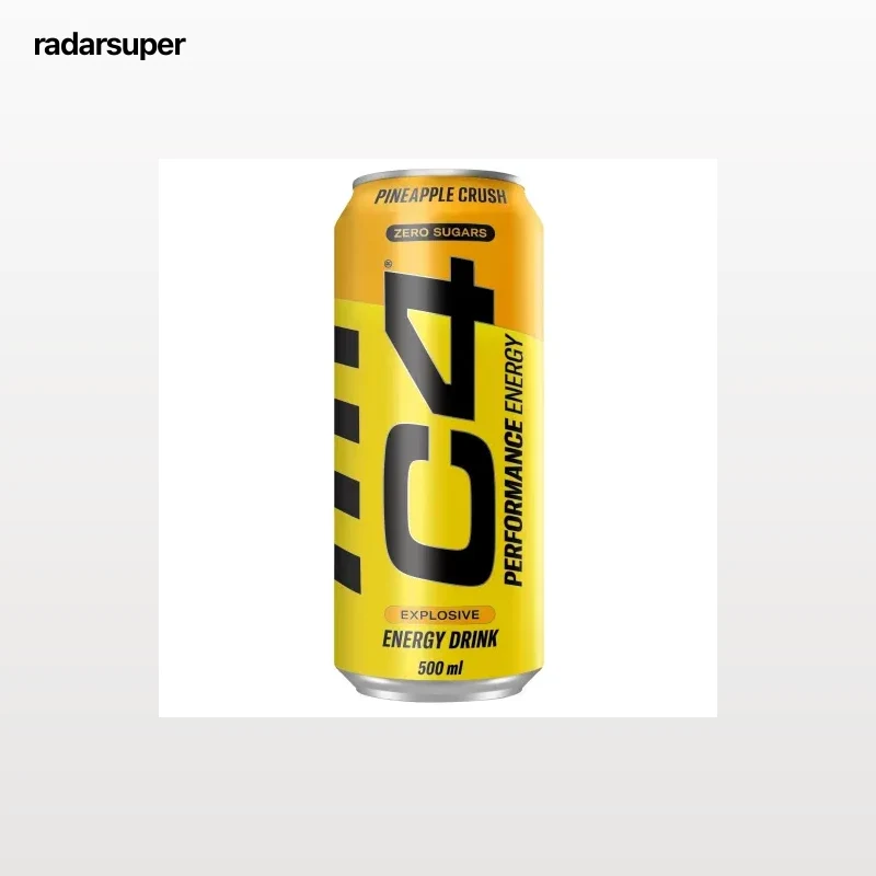 C4 Energy Bebida Energética sabor piña sin azúcar lata 500 ml.