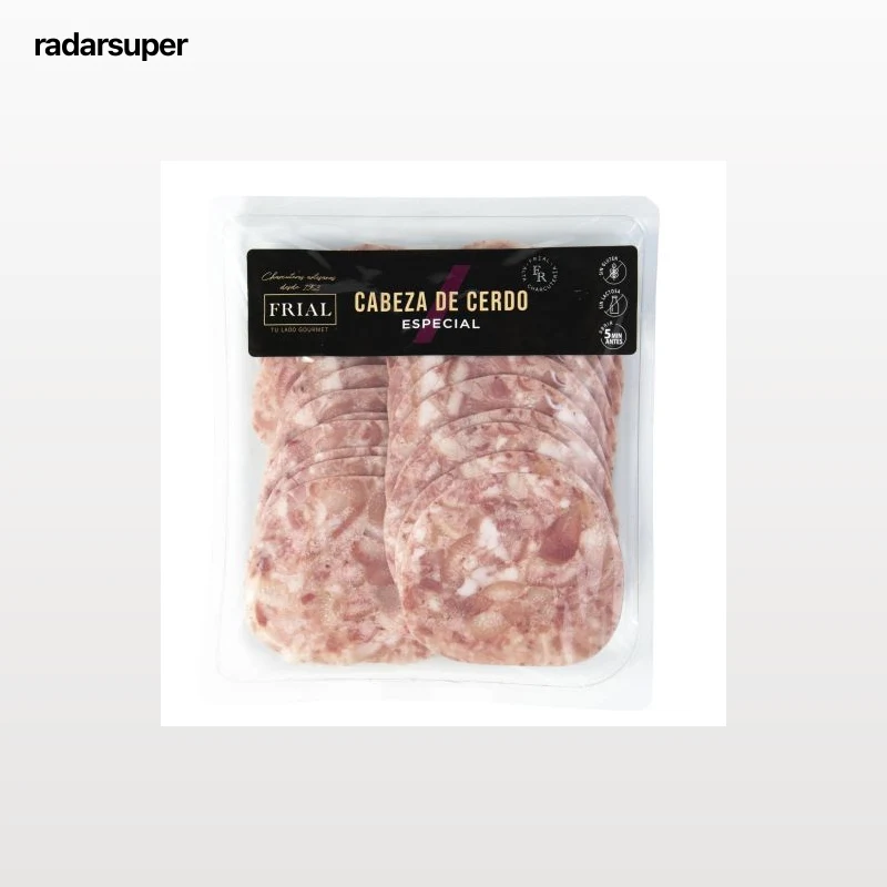Cabeza de cerdo en lonchas Embutidos Frial sin gluten y sin lactosa 260 g