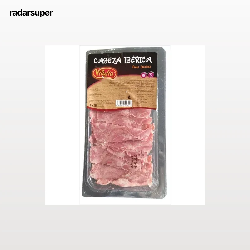 Cabeza ibérica en finas lonchas Vitulia sin gluten y sin lactosa 130 g