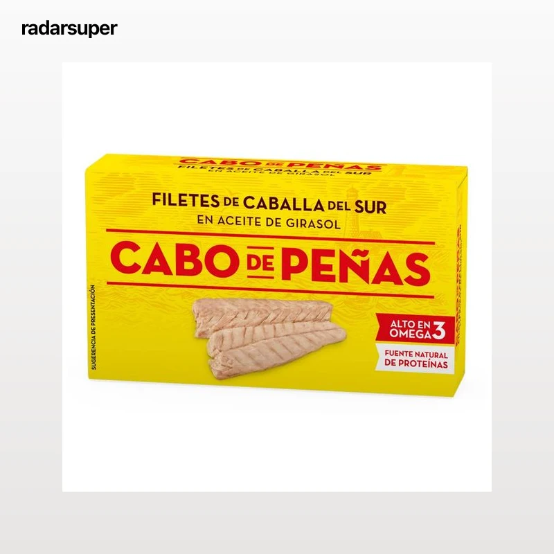 CABO DE PEÑAS Caballa del sur en aceite de girasol en filetes lata de 53 g.