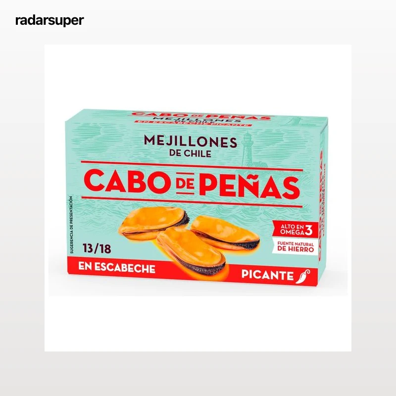 CABO DE PEÑAS Mejillones chile picante 13/18 piezas 69 g.