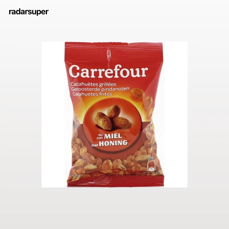 Cacahuetes fritos con miel Carrefour 125 g.