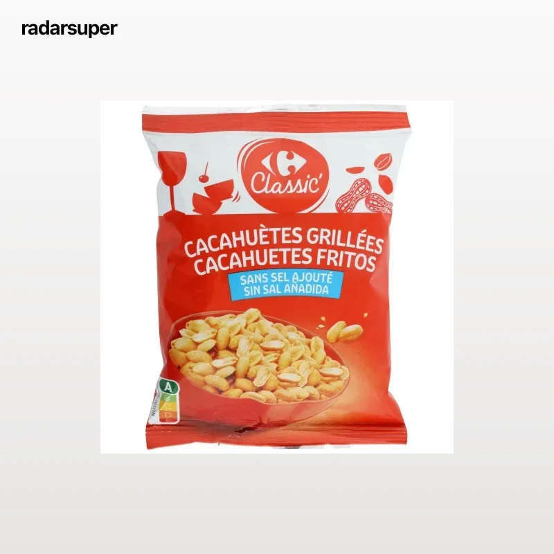 Cacahuetes fritos sin sal añadida Classic Carrefour 200 g.