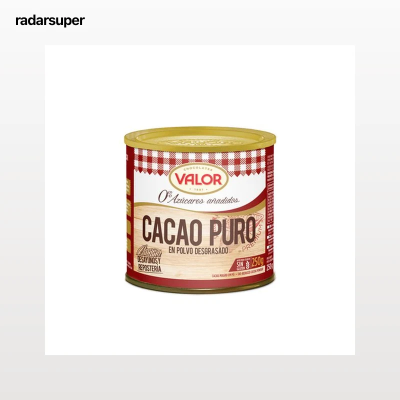 Cacao puro en polvo sin azúcar añadido Valor 250g