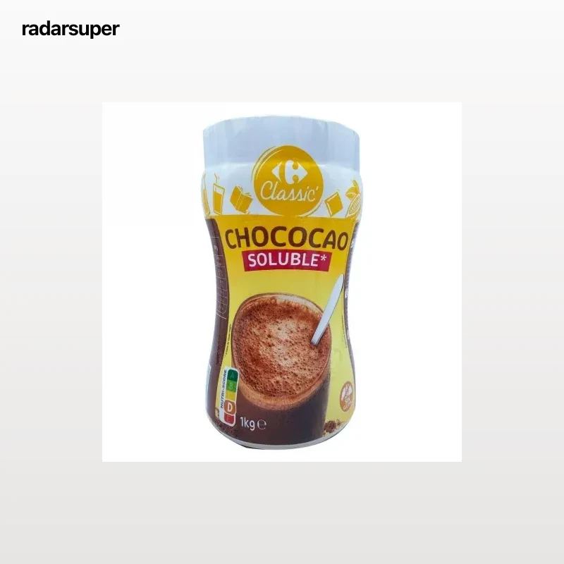 Cacao soluble Chococao Carrefour Classic sin gluten 1 kg.