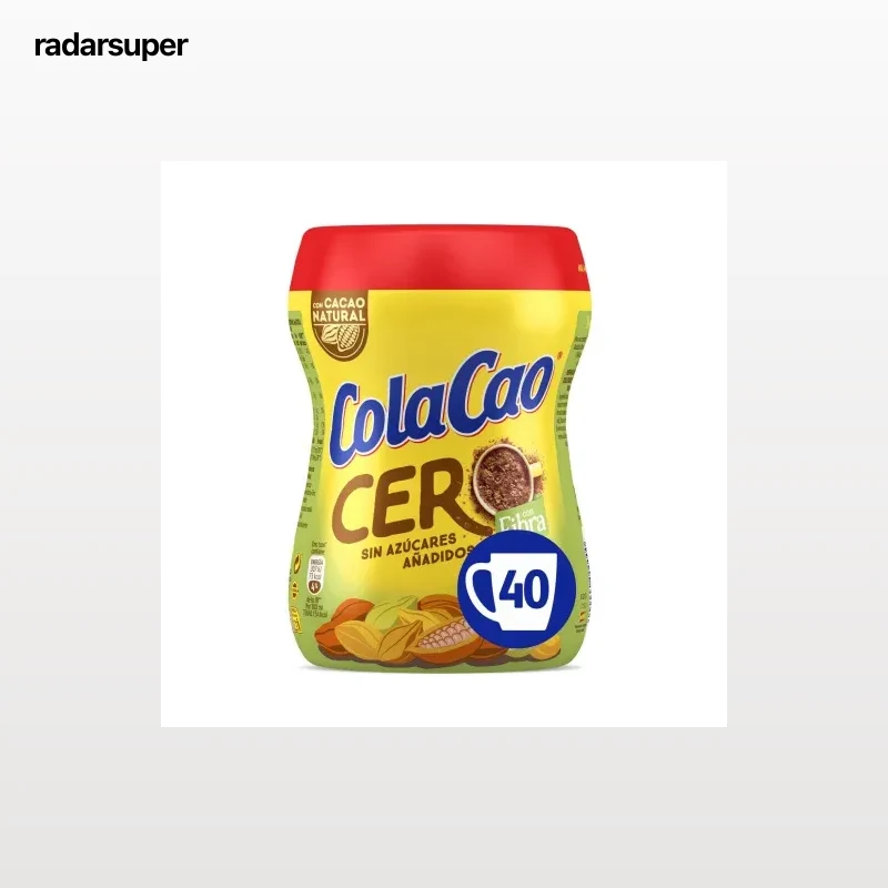Cacao soluble con fibra Cola Cao Cero sin azúcar añadido 300 g.
