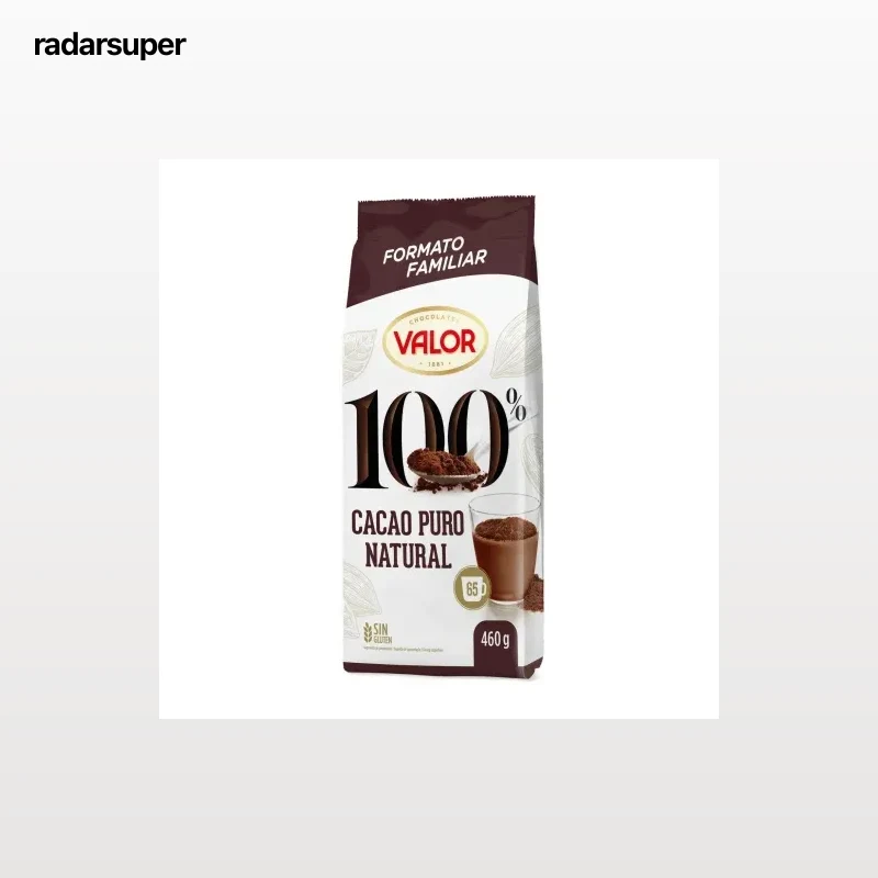 Cacao soluble puro natural Valor sin gluten 460 g.
