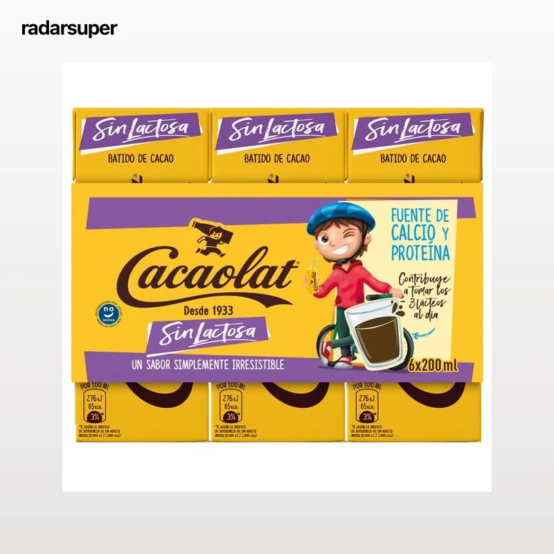 CACAOLAT Batido de cacao UHT, elaborado sin lactosa CACAOLAT 6 x 200 ml.