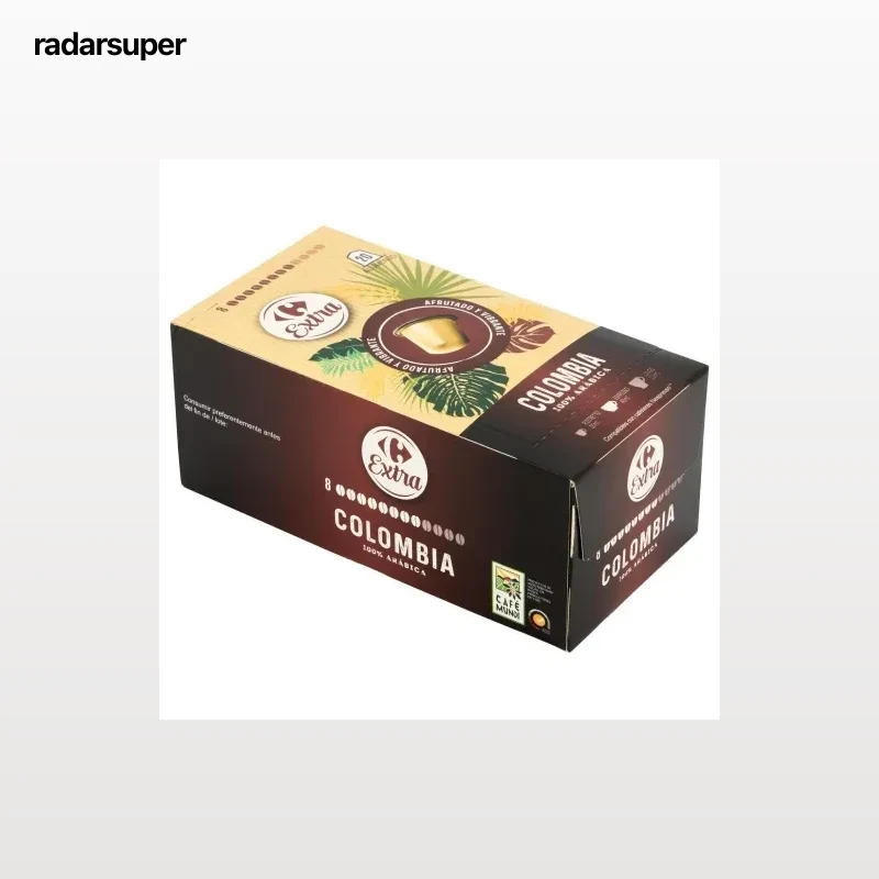 Café cápsulas Colombia Carrefour Extra compratibles con Nespresso 20 ud.