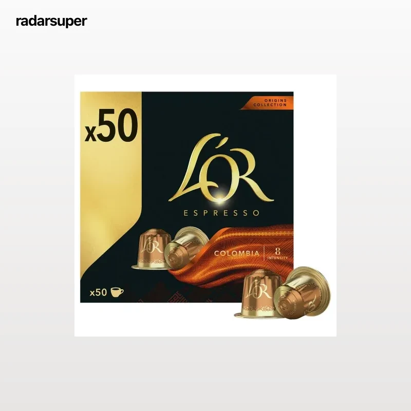 Café cápsulas espresso Colombia L'or compatible con Nespresso 50 ud.